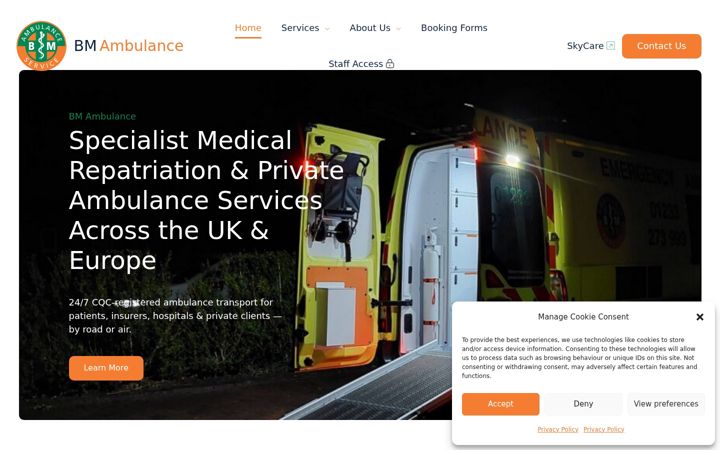 Képernyőkép: bm-ambulance-service.co.uk