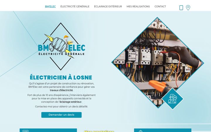 Screenshot of bm-elec-21.fr