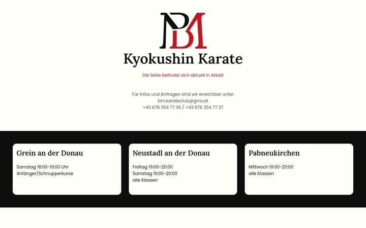 Screenshot of bm-karate.com