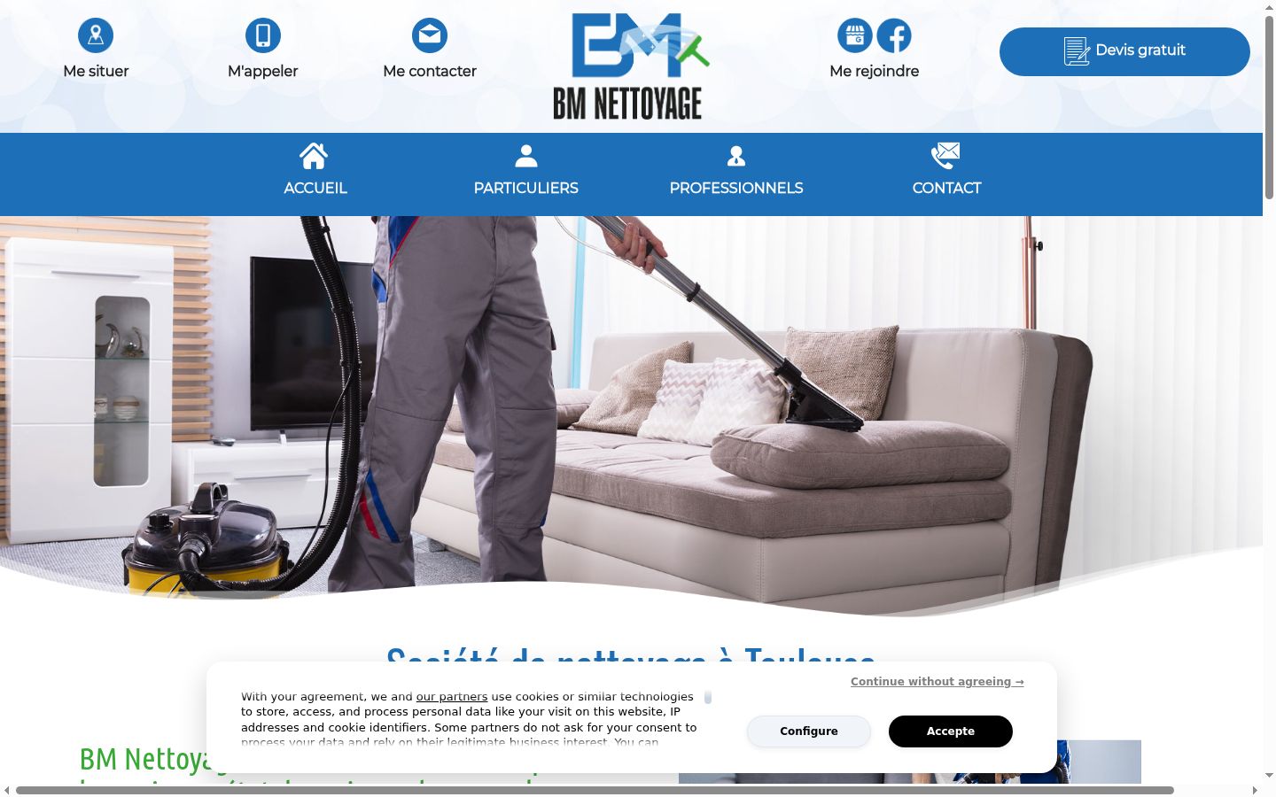 Screenshot of the consent banner shown before any interaction