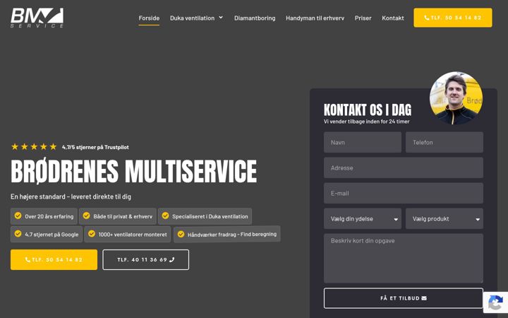 Screenshot of bm-service.dk