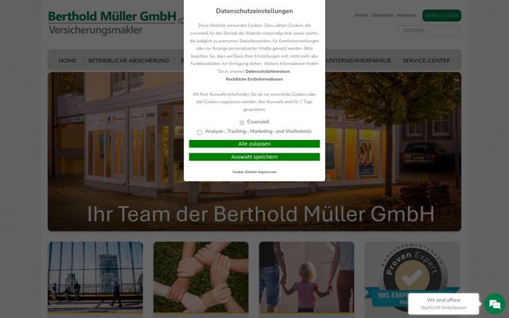 Zrzut ekranu bm-versicherung.de