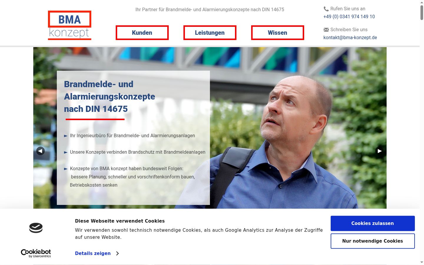 Screenshot des Einwilligungsbanners vor jeglicher Interaktion