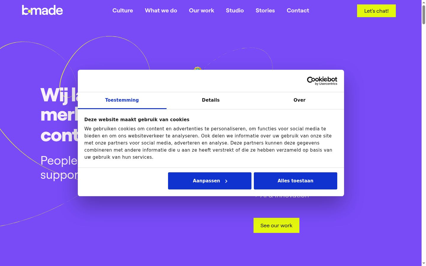 Capture d'écran de la bannière de consentement affichée avant toute interaction