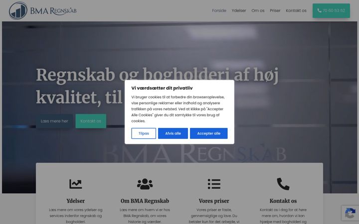 Screenshot of bmaregnskab.dk