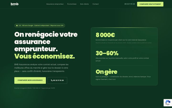 Captura de pantalla de bmb-assurances.fr