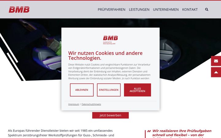 Screenshot of bmb-ndt.de