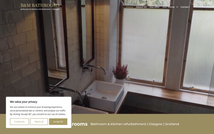 Captura de pantalla de bmbathrooms.co.uk