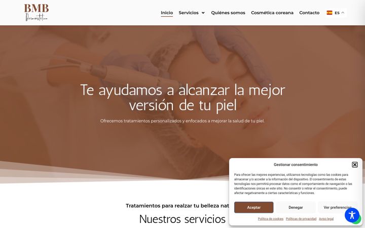 Captura de pantalla de bmbdermoestetica.com