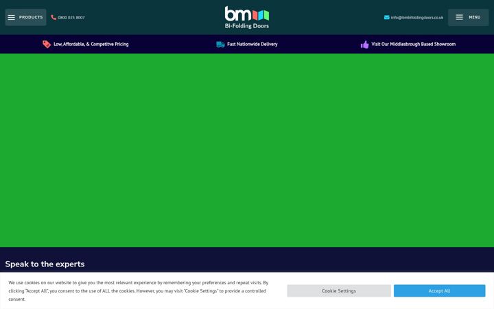 Captura de pantalla de bmbifoldingdoors.co.uk