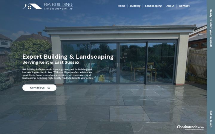 Screenshot of bmbuildingandgroundworks.com