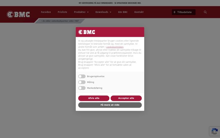 Capture d'écran de bmc-danmark.com