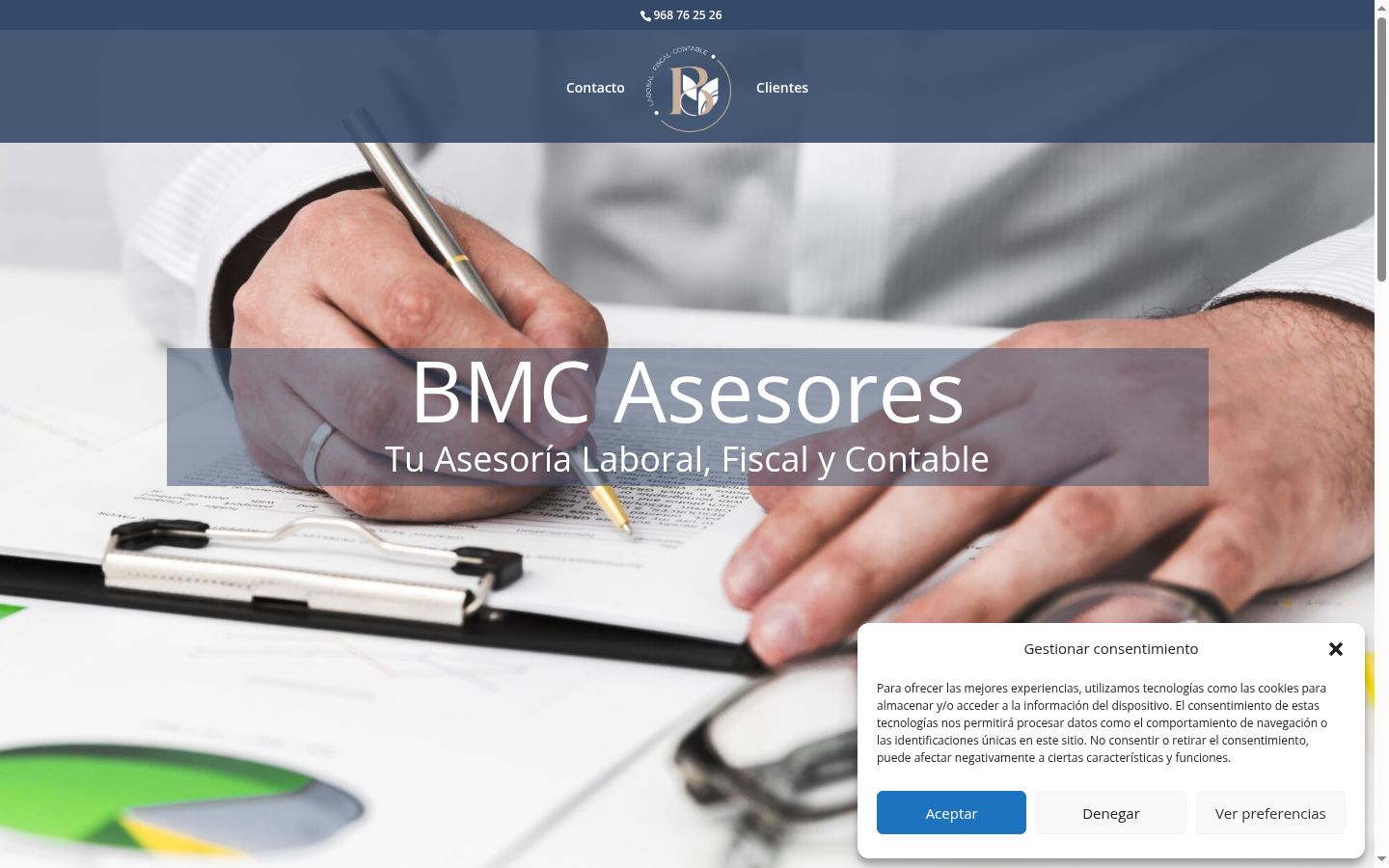 Screenshot del banner di consenso mostrato prima di qualsiasi interazione