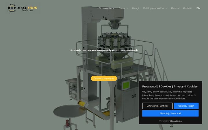 Captură de ecran a bmcmachfood.com