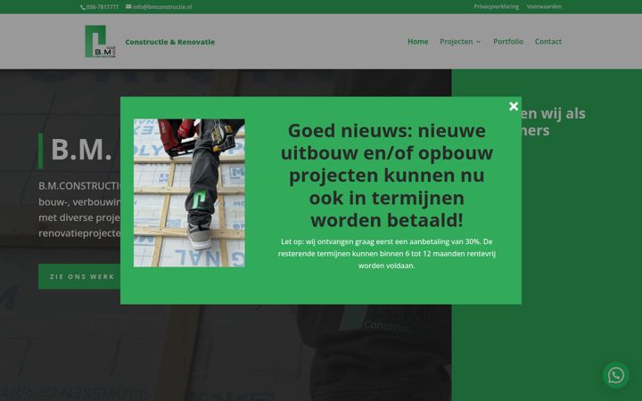 Screenshot του bmconstruction.nl