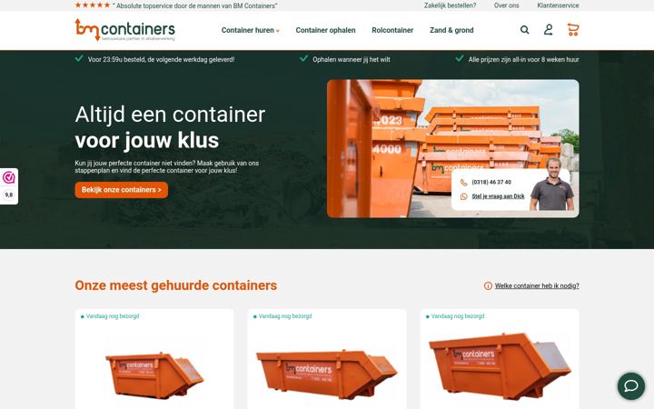 Screenshot του bmcontainers.nl
