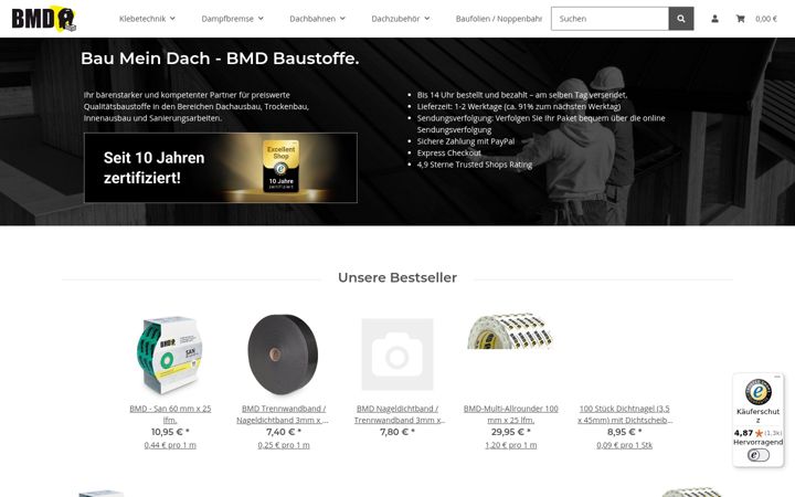 Screenshot of bmd-baustoffe.de
