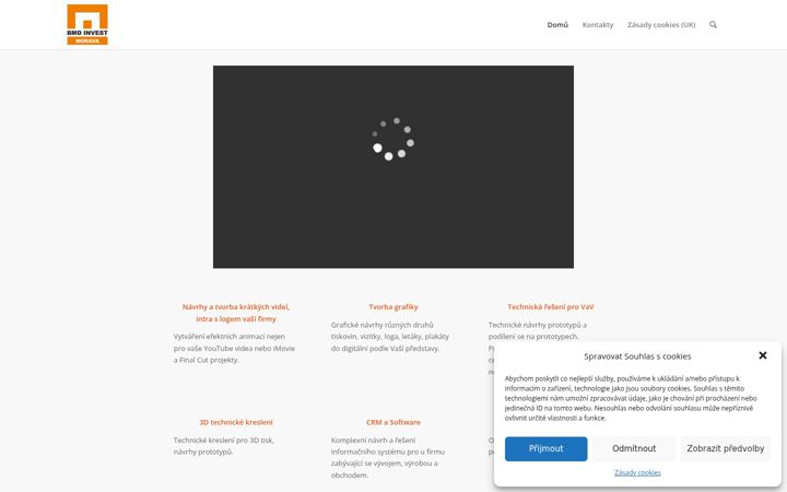 Screenshot stránky bmdinvest.cz
