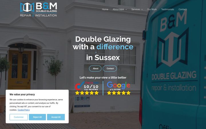 Screenshot of bmdoubleglazing.co.uk