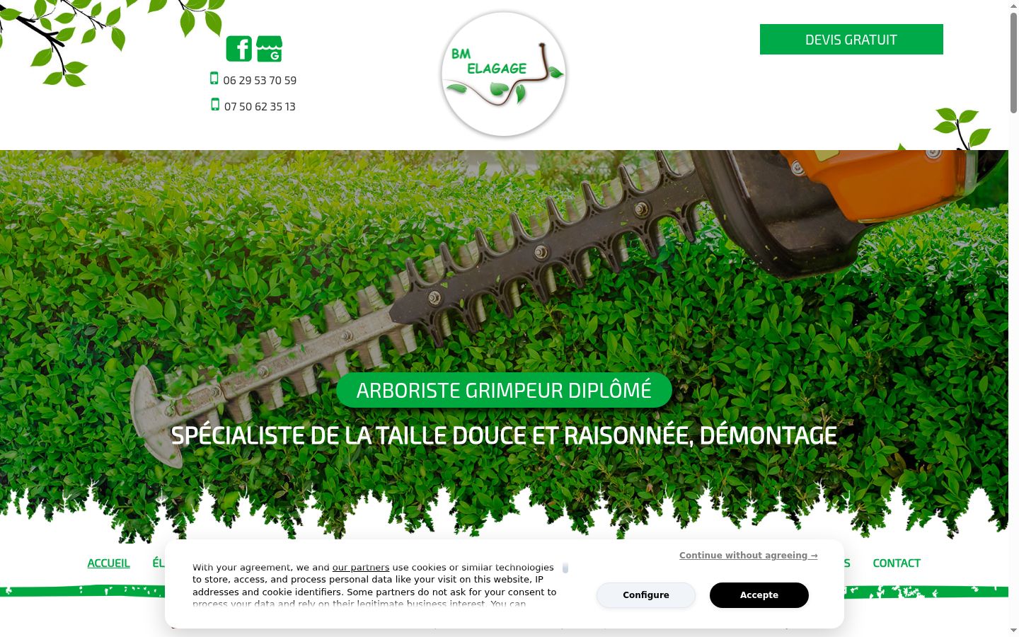 Screenshot del banner di consenso mostrato prima di qualsiasi interazione