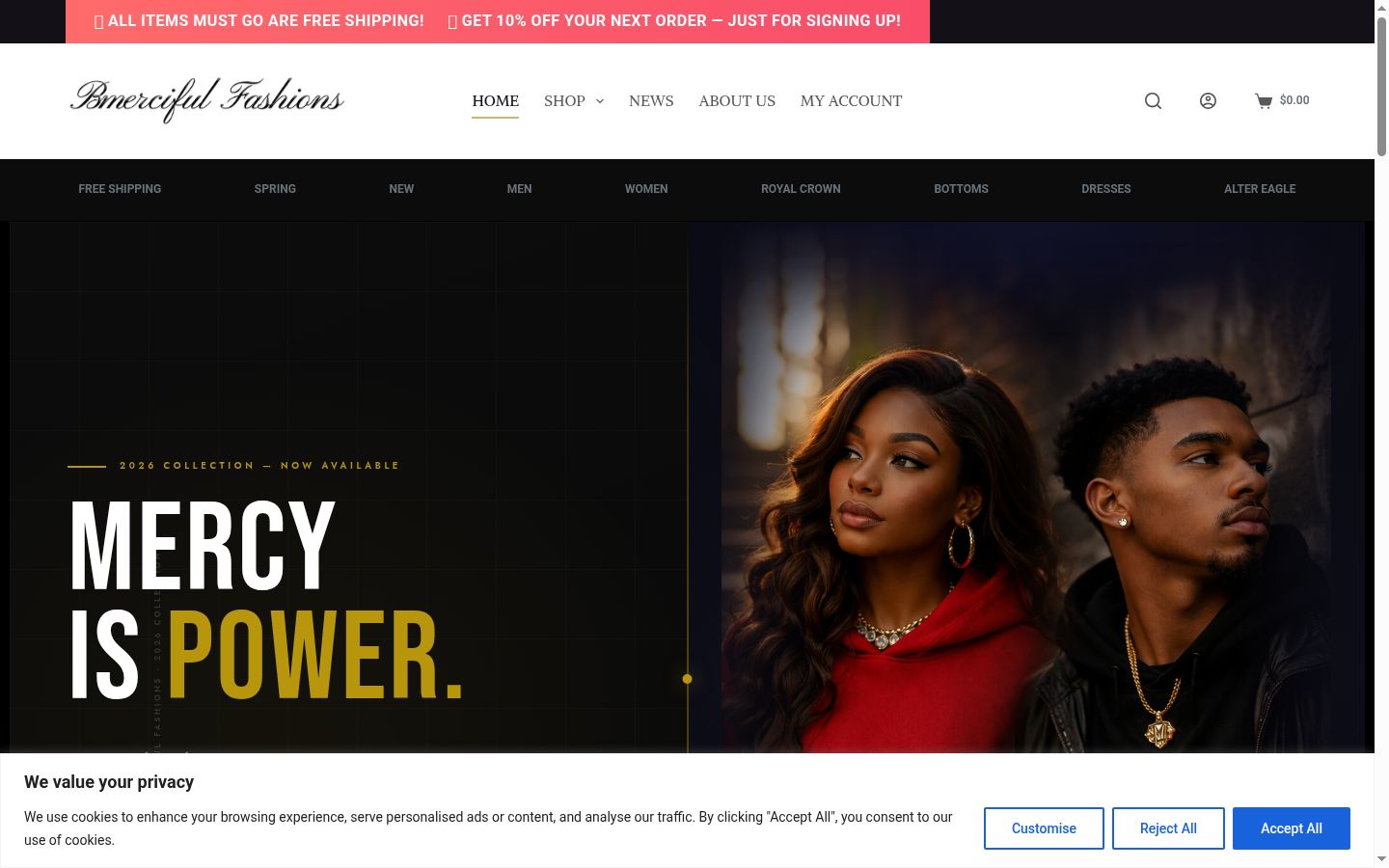 Screenshot of the consent banner shown before any interaction