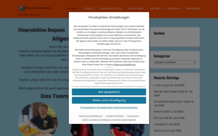 Screenshot of bmfilmproduktion.de