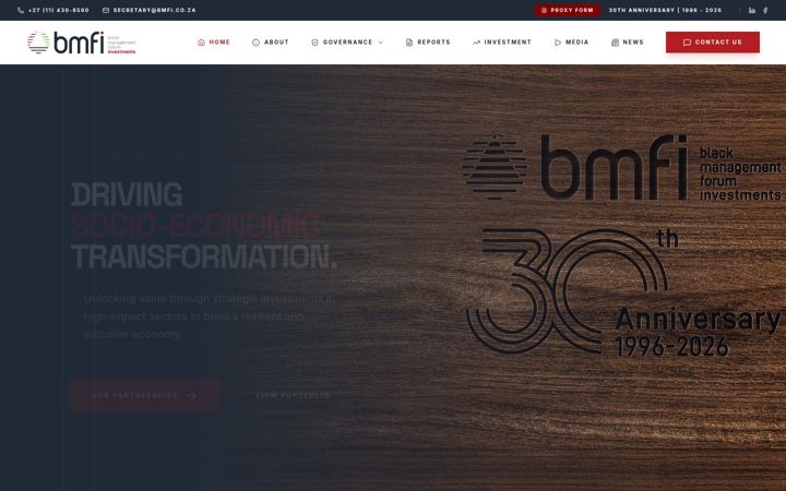 Screenshot of bmfinvestments.co.za