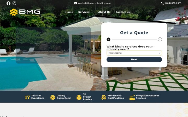 Screenshot of bmg-contracting.com