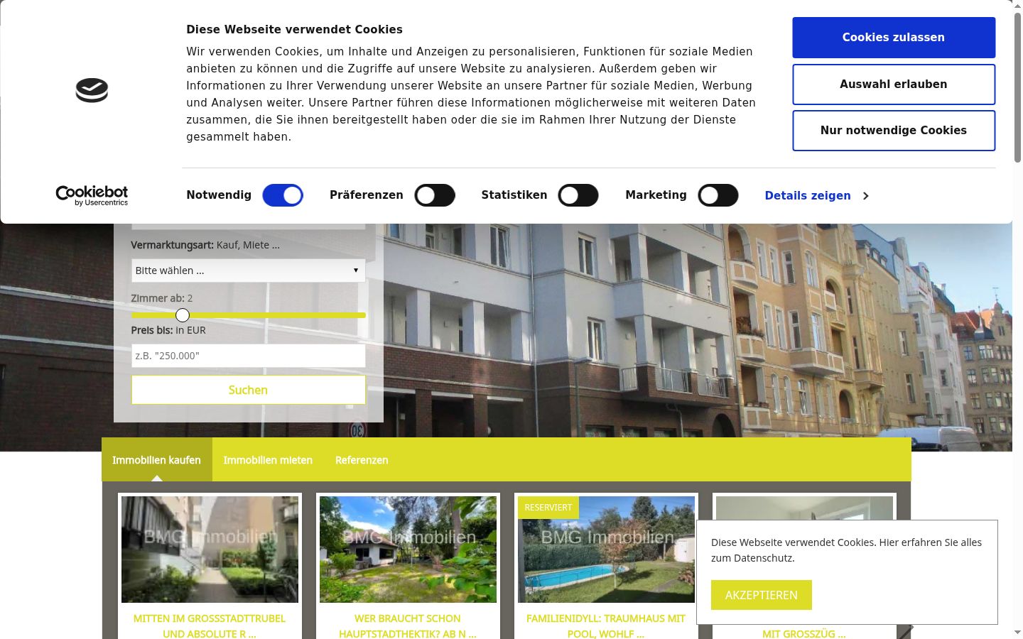 Posnetek zaslona pasice za privolitev, prikazane pred kakršno koli interakcijo