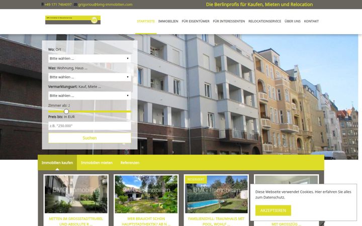 Screenshot of bmg-immobilien.com