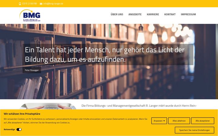 Screenshot of bmg-langer.de