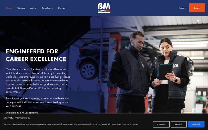 Screenshot of bmgaragepro.com