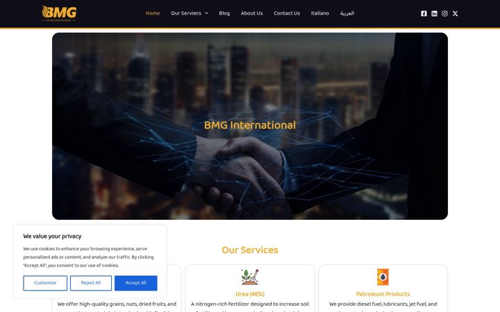 Képernyőkép: bmginternational.it