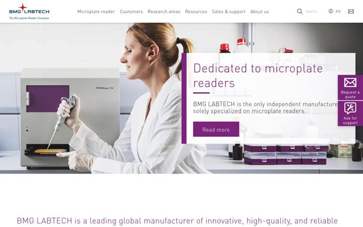 Screenshot of bmglabtech.com
