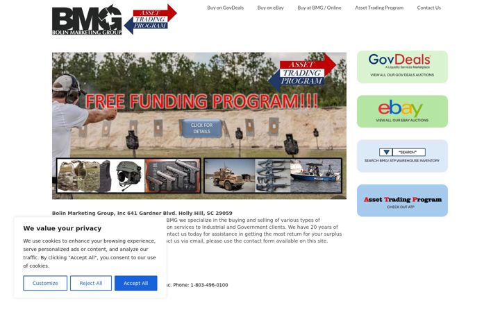 Screenshot of bmgsurplus.com