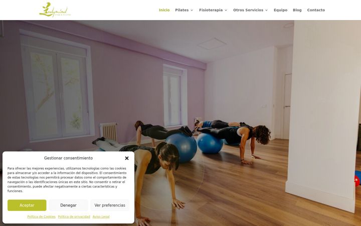 Snimka zaslona za bmindstudiopilates.com