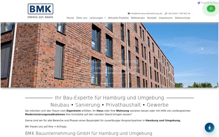 Snimka zaslona za bmk-bauunternehmung.de