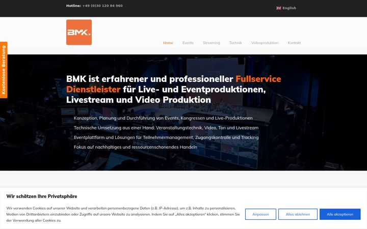 Screenshot of bmk.tv