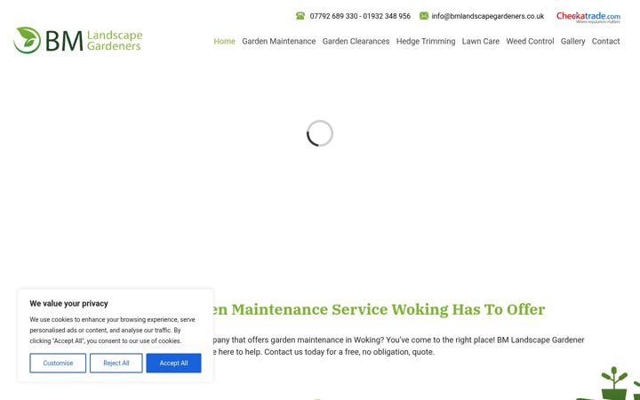Screenshot ta' bmlandscapegardeners.co.uk