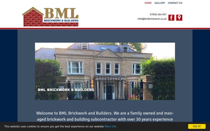 Screenshot of bmlbrickwork.co.uk