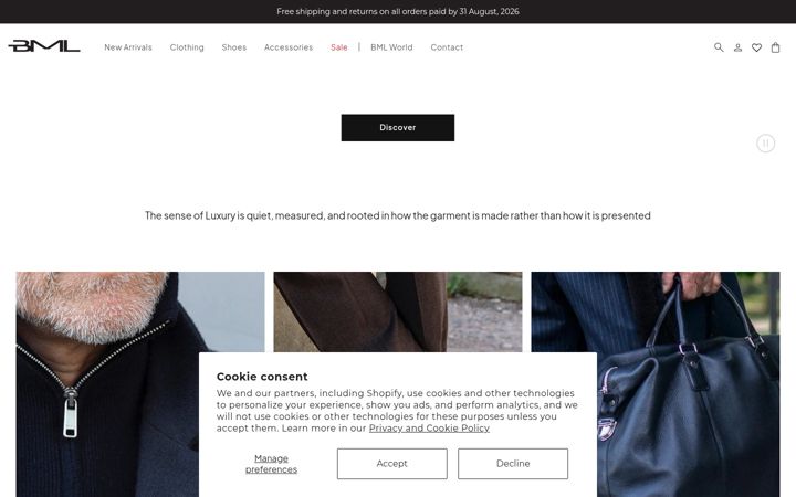 Screenshot of bmlmenswear.com