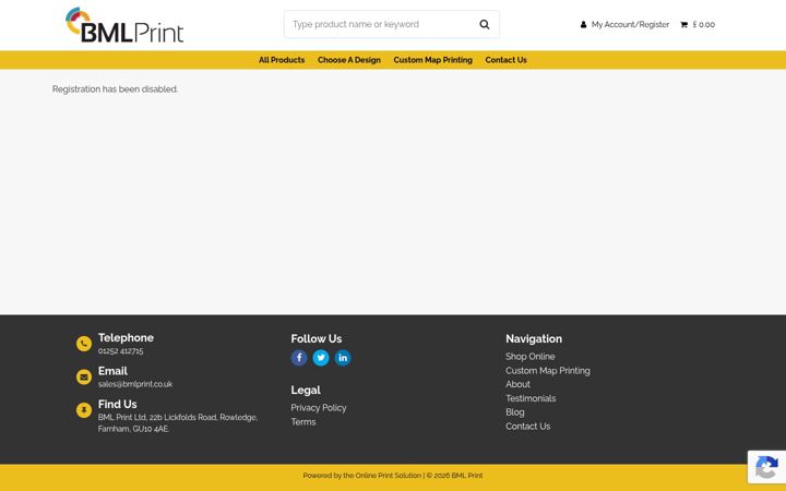 Screenshot ta' bmlprint.co.uk