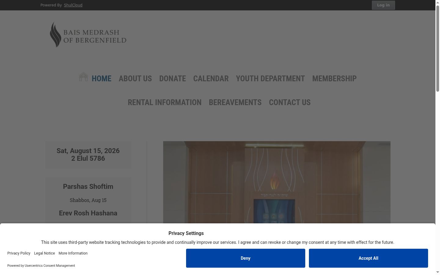 Screenshot del banner di consenso mostrato prima di qualsiasi interazione