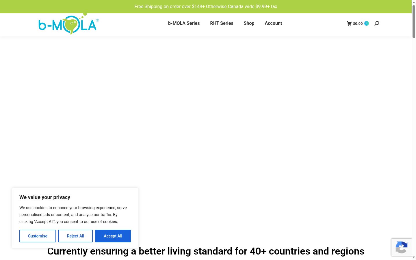 Screenshot del banner di consenso mostrato prima di qualsiasi interazione