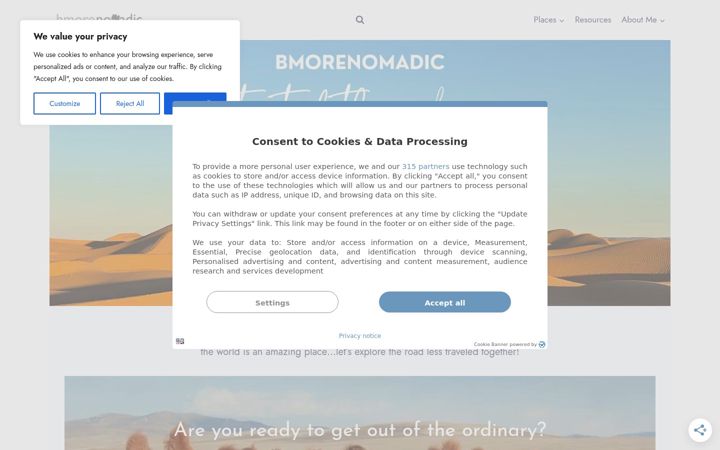 Screenshot of bmorenomadic.com