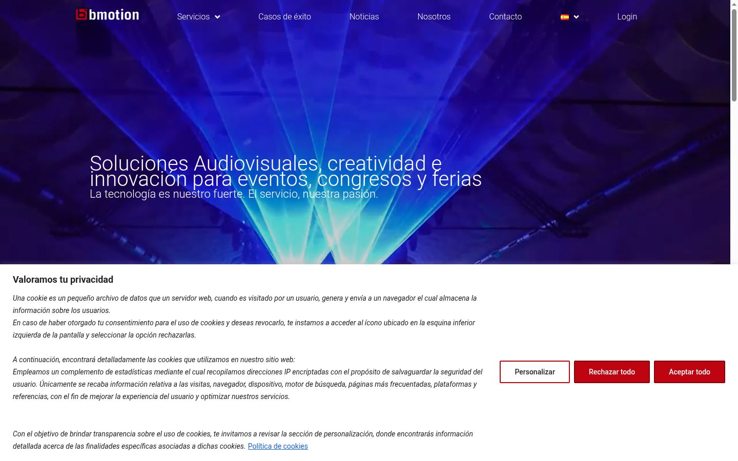 Screenshot del banner di consenso mostrato prima di qualsiasi interazione