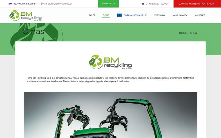 Screenshot stránky bmrecykling.pl