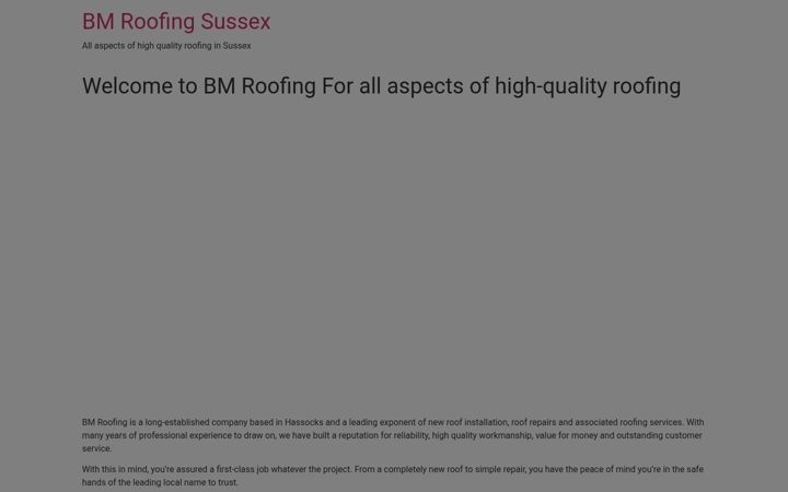 Screenshot of bmroofingsussex.co.uk