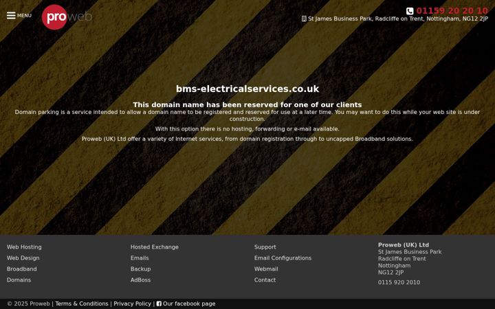 Screenshot of bms-electricalservices.co.uk
