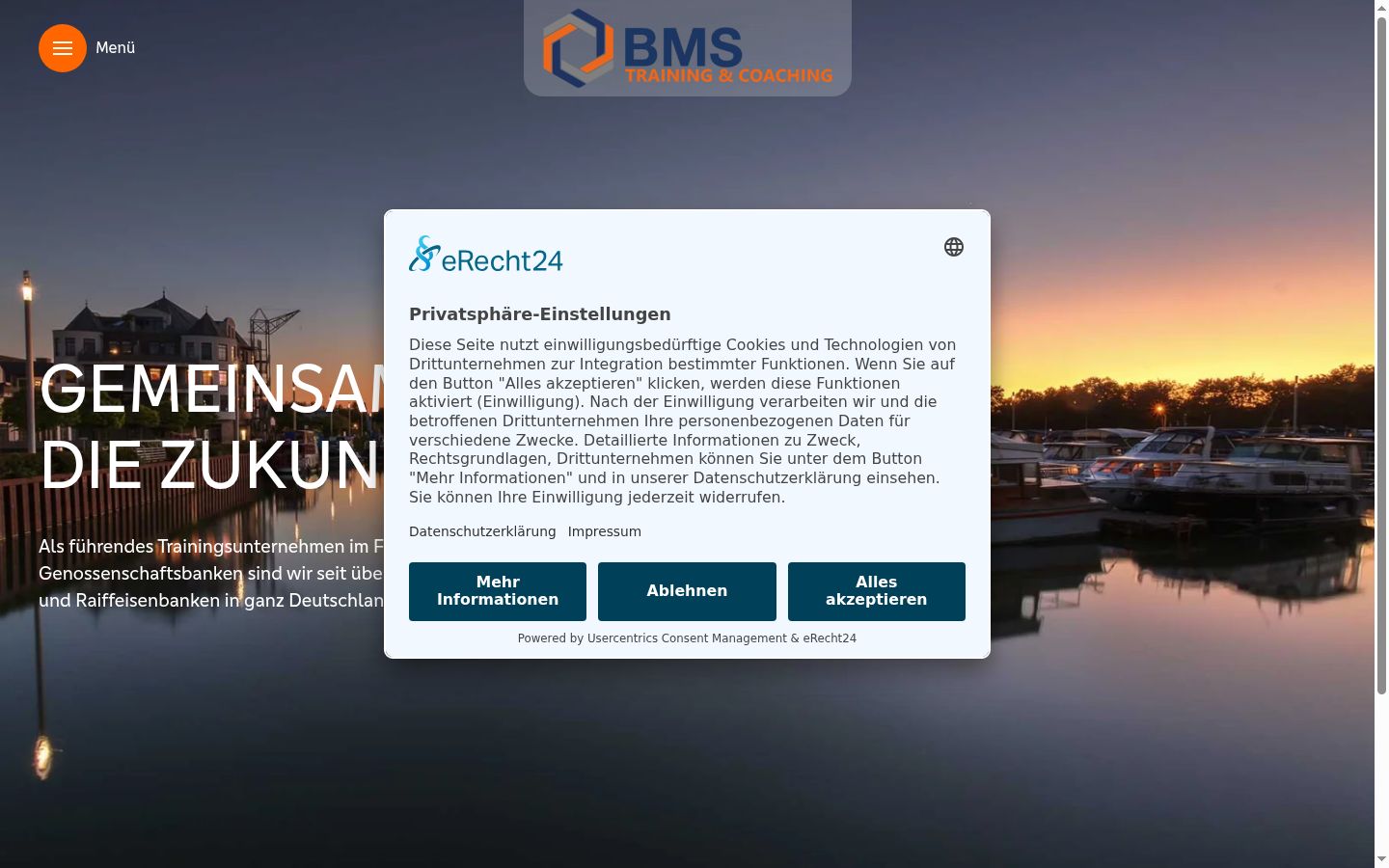 Screenshot of the consent banner shown before any interaction